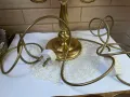Красива двойна месингова лампа от Англия, снимка 12