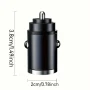 Ултра мини зарядно за кола, FAST Cahrging, 2 порта - USB-C PD / USB-A QC 3.0, снимка 4