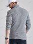 Мъжки пуловер с висока яка и тънка плетена жилетка, 3цвята - 023, снимка 3