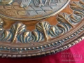 БАРОКОВА Месингова Релефна Чиния ,Пано за Стена с Позлата 3, снимка 4