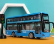 Детски двуетажен автобус със звукови и светлинни ефекти, син, снимка 2