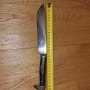 Овчарски кован нож с рядка дръжка от черен рог с човка, снимка 1 - Ножове - 44053177