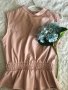 Кожен топ блуза в нежно розов цвят праскова, снимка 2