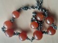 Ретро гердан, етно, карнеол, гранулация, 265к, посребрен бронз,

, снимка 11