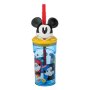 Пластмасова чаша, 3D Мики Маус, със сламка, 360мл, снимка 1 - Прибори, съдове, шишета и биберони - 43881210