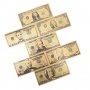 Златни долари доларови банкноти Комплект 7 бр. долара 1, 2, 5, 10, 50 и 100 златен долар златни пари, снимка 5
