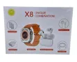 X8 Smartwatch в комплект с безжични слушалки,зарядно,кабели,външна батерия, снимка 4
