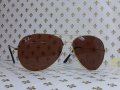 Р 15  Унисекс слънчеви очила 3026 златиста рамка кафяви стъкла , снимка 4