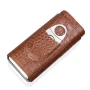 Елегантен кожен калъф за 3 пури с крокодилски ефект и резачка, снимка 6