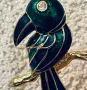 Уникална брошка папагал метал глазура Германия, снимка 11