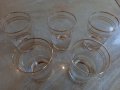 Пет стъклени тънкостенни чаши с релеф и позлата , снимка 10