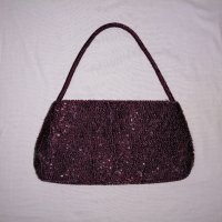 Accessorize малка дамска чанта с мъниста във виолетов цвят - със забележки, снимка 3 - Чанти - 43946030