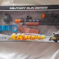 Детска играчка- Пушка АК с батерии, свети, стреля , снимка 3 - Електрически играчки - 38958422