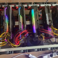 Mining RIG 8 броя карти ATI RADEON RX 6600XT 8БРОЯ – 400 mh/s – 4800 лева, снимка 10 - Работни компютри - 32753976