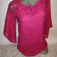 Розова дантелена блуза р-р М , снимка 2 - Ризи - 43915525
