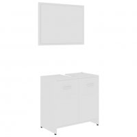 Комплект мебели за баня, бял, ПДЧ, снимка 3 - Шкафове - 38662035
