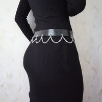 Нов дамски кожен колан за талия-ханш със синджири р-р S, M, L, снимка 3 - Колани - 44017919
