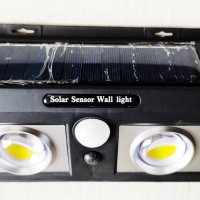 Соларна двойна LED Лампа + Датчик движение + вградена батерия, снимка 4 - Соларни лампи - 28951176