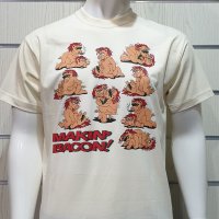 Нова мъжка забавна тениска с трансферен печат MAKIN' BACON с прасета , снимка 2 - Тениски - 28270778