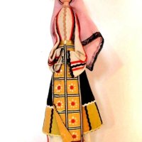 Стара дървена, етно, битова кукла, тракийка(9.1), снимка 5 - Антикварни и старинни предмети - 43680965