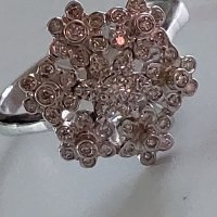 Дамски златен пръстен с брилянти(тотал 1,4 карата)бяло злато 18к., снимка 9 - Пръстени - 38897469
