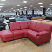 Червен кожен ъглов диван "KS6072" - естествена кожа, снимка 3 - Дивани и мека мебел - 39688083
