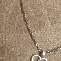 Сребърен синджир със сребърна висулка сърце, снимка 2 - Колиета, медальони, синджири - 40532184