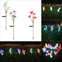Соларни градински светлини с цветни глави на лилия ,водоустойчиви, снимка 9 - Соларни лампи - 43697809