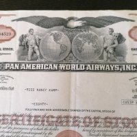Сертификат за притежание на 80 акции (САЩ) | Pan American World Airways | 1971г., снимка 2 - Други ценни предмети - 34878148