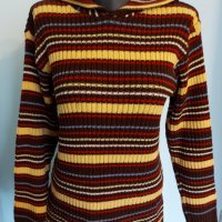 Пъстър пуловер с качулка / голям размер , снимка 2 - Блузи с дълъг ръкав и пуловери - 35541006