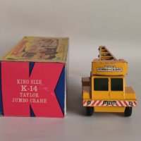 Стар Matchbox King Size K-14 Taylor Jumbo Crane Мачбокс Тайлор Кран С Оригиналната Си Кутия, снимка 3 - Коли, камиони, мотори, писти - 35351568