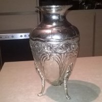 ваза/кана-внос франция-24х13см-метална с релеф, снимка 8 - Колекции - 26762336