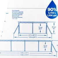 Басейн кръгъл сглобяем с помпа 396х84см 8680 литра BESTWAY -S, снимка 2 - Басейни и аксесоари - 33665006