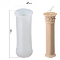 3D кръгла Колона парапет стълб Римски стил силиконов молд форма шоколад гипс смола свещ, снимка 1 - Форми - 36803304