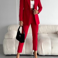 Дамски костюм с панталон и сако, Vitalite, червен, 36-38-40-42-44-46, снимка 3 - Костюми - 43506544