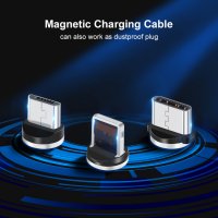 USB магнитен кабел за бързо зареждане iPhone microUSB Type-C, снимка 4 - USB кабели - 27909102