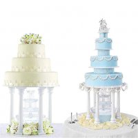 4 бр Гръцки елегантни колони подпори за етажи торта сватба и др пластмасови къси или дълги, снимка 5 - Други - 18464820