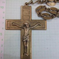 Синджир с кръст и разпятието стари от бронз - 192 гр., снимка 2 - Други ценни предмети - 29073436