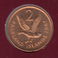 2 пенса 1987, Фолкландски острови, снимка 1 - Нумизматика и бонистика - 38654550