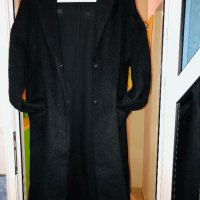 Дълго модерно черно палто-халат, снимка 5 - Палта, манта - 27163042