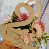 Лебеди със сапунени цветя, снимка 3 - Подаръци за жени - 39594534