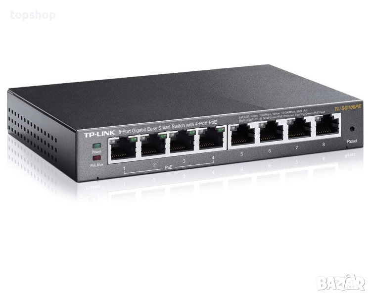 Чисто нов 8 портов пое суич Switch (Комутатор) TP-Link TL-SG108PE PoE TL-SG108PE  Комутатор ..., снимка 1