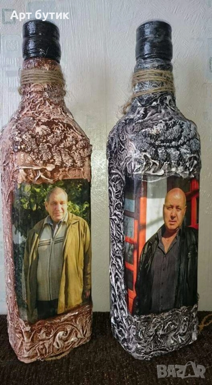 Арт бутилки за подарък за Юбилей на мъж, снимка 1