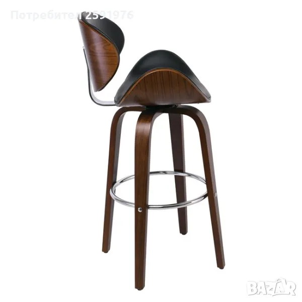 Атрактивен дървен бар стол GOMEZ Черен Ε510.1 ПРОМО!, снимка 1