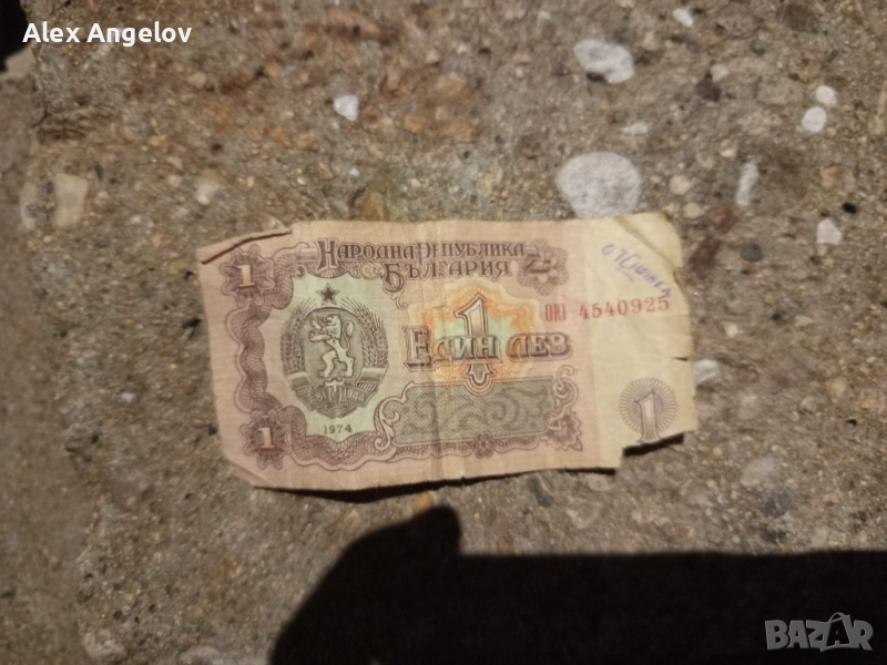 Хартиен 1 лев от 1974 година , снимка 1