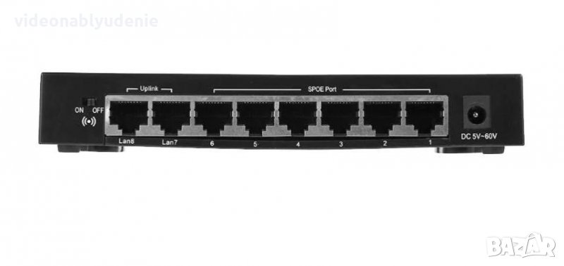 8 Port Poe Switch 6 + 2 Ports DC Мрежови IP Камери NVR LSPOE-06120A 8 Порт Суич от които 6 порта POE, снимка 1