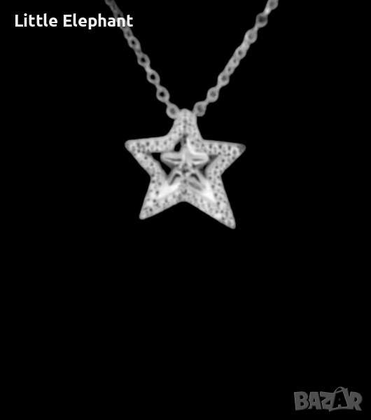 Сребърно колие с ланче Пандора,stars"Звезден миг"/ново, снимка 1