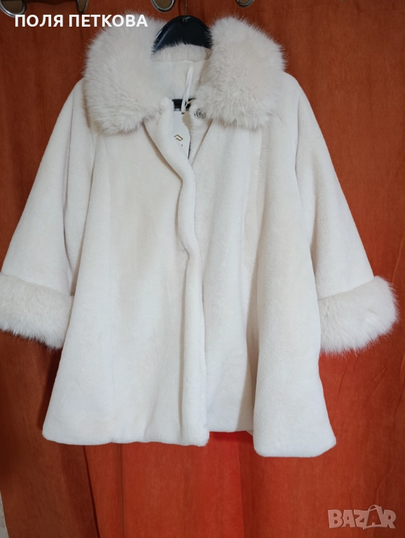 Ново бяло пухкаво палтенце, снимка 1