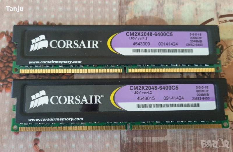 2+2 GB.CORSAİR XMS2 DDR2 800MHZ , снимка 1