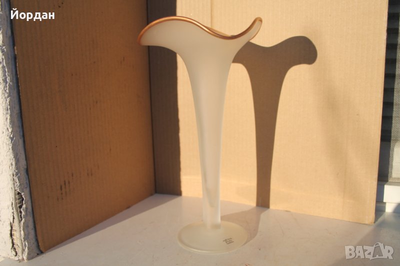 Немска стъклена ваза, снимка 1